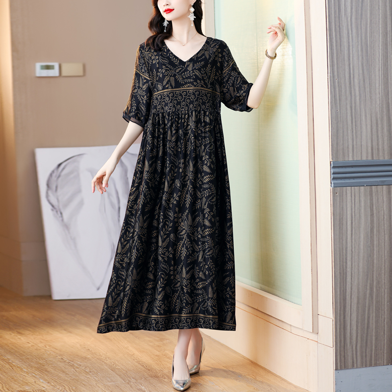 Vintage Fashion Runway - ZUOMAN-Robe mi-longue jaune de style bohème