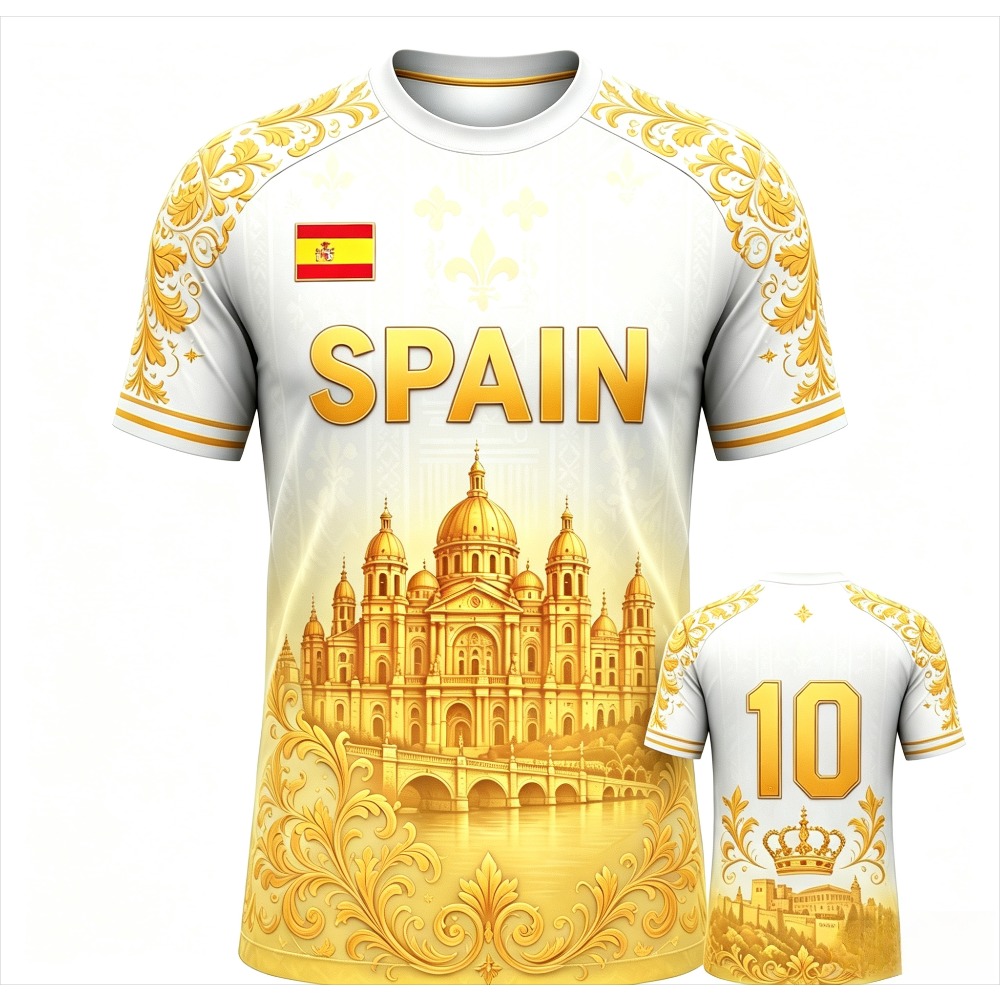 Vintage Fashion Build - Spain Golden Building T-shirt à col