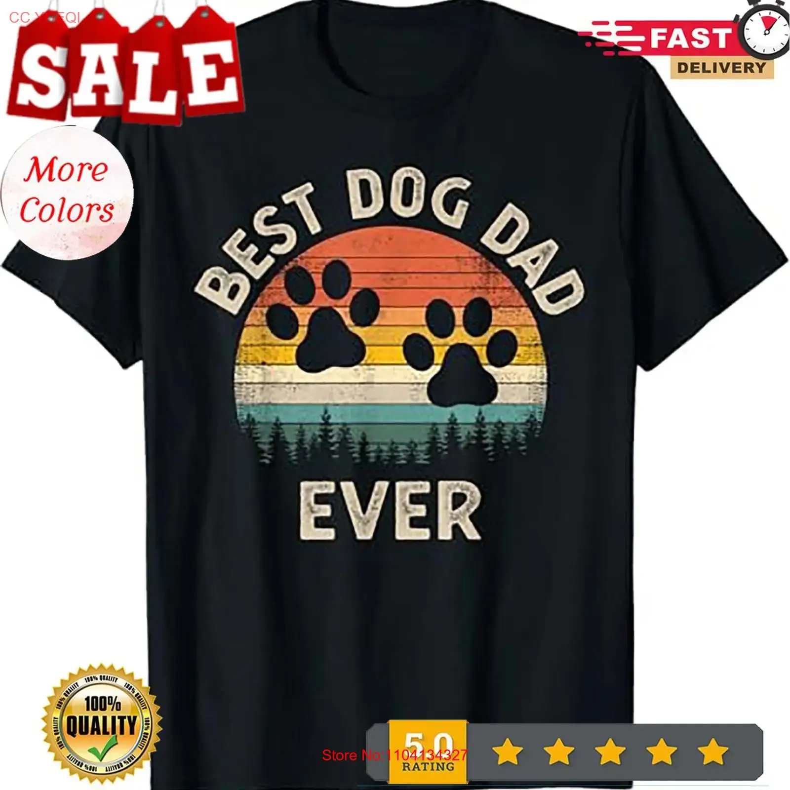 Vintage Fashion Knitwear - T-shirt vintage « Meilleur papa de