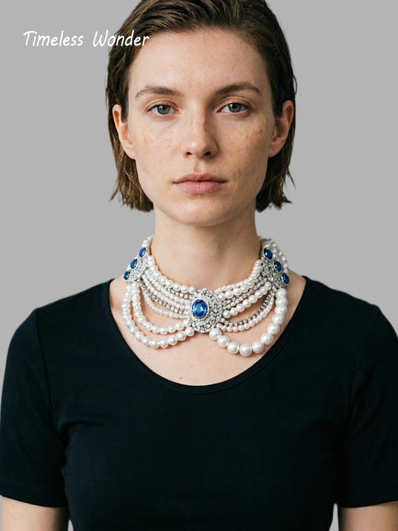 Vintage Fashion Runway - Collier Géométrique Pavé de Zircons Fantaisie