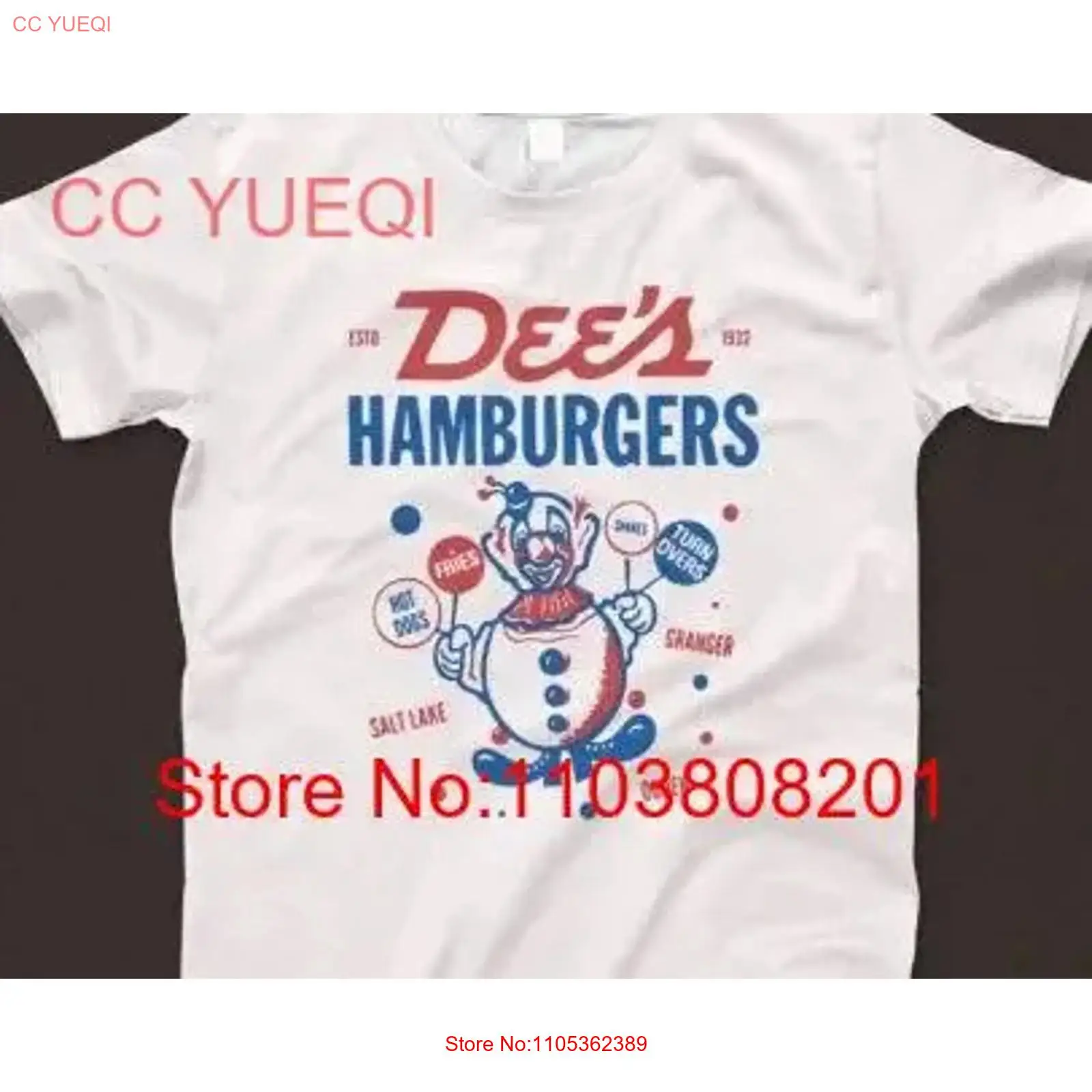 Vintage Fashion Hamburg - T-shirt Dee's Hamburgers 1026 rétro blanc