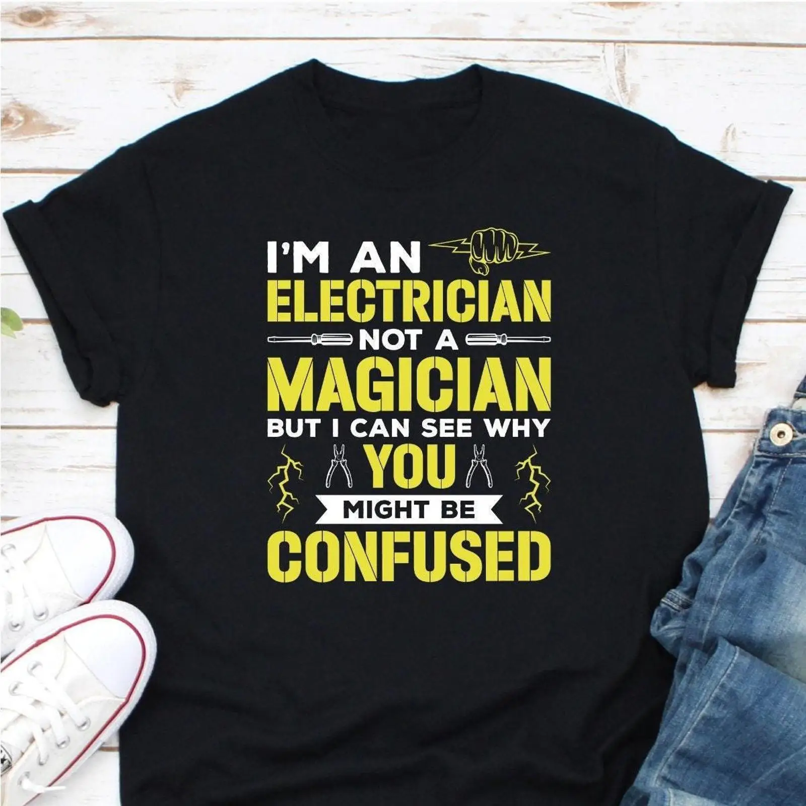 Vintage Fashion Jobs - T-shirt drôle « Je suis électricien,