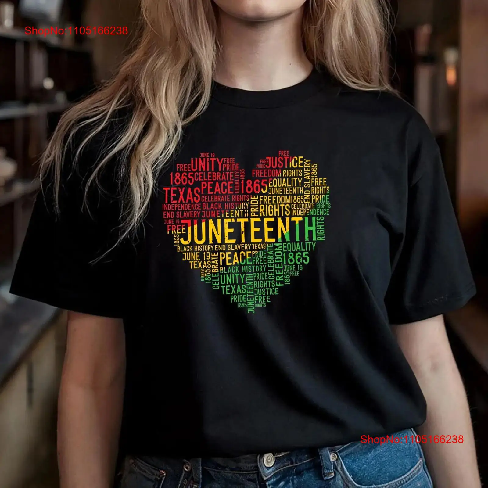 Vintage Fashion History - Juneteenth coeur t-shirt histoire noire Afro