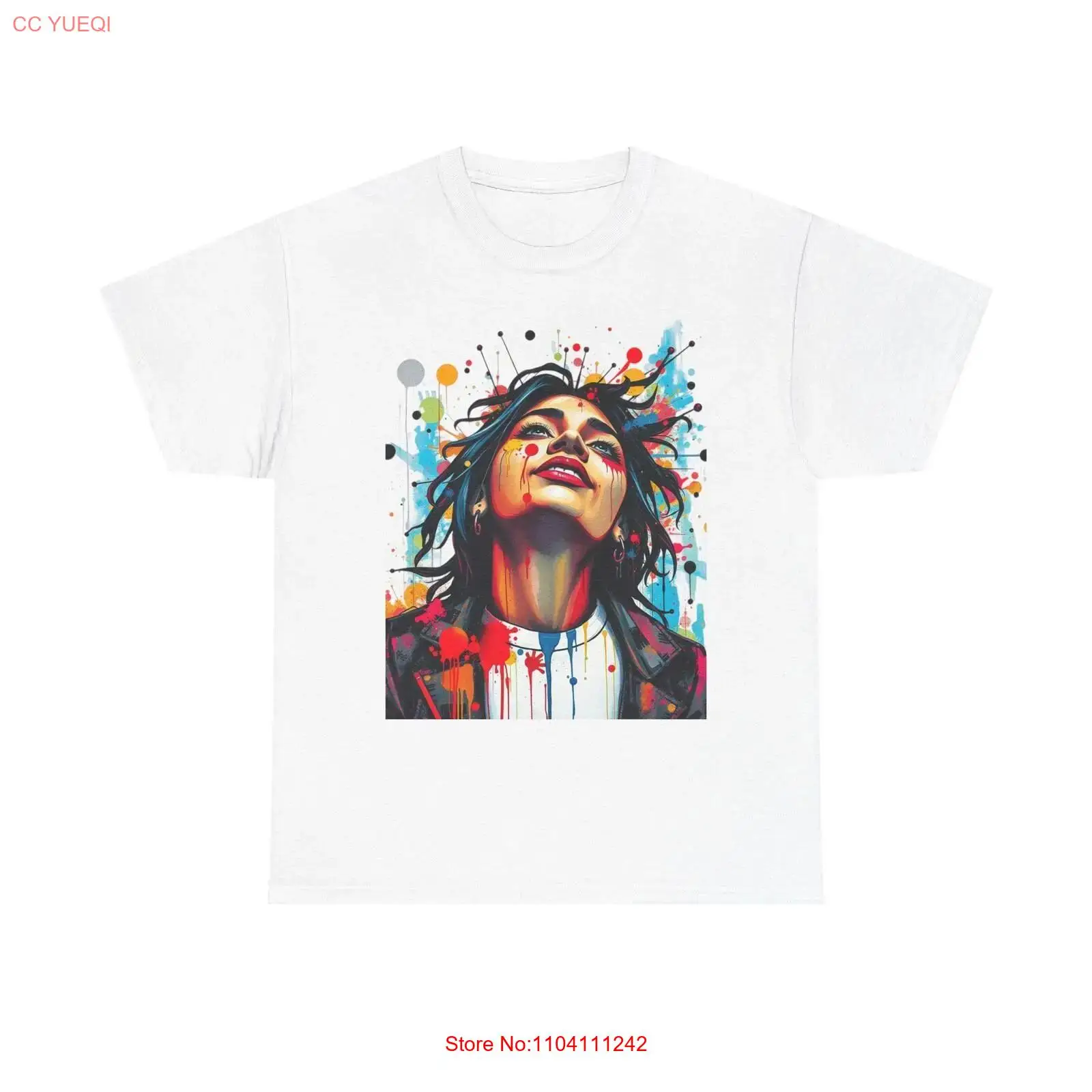 Vintage Fashion Knitwear - Art coloré coton lourd t-shirt Hipster