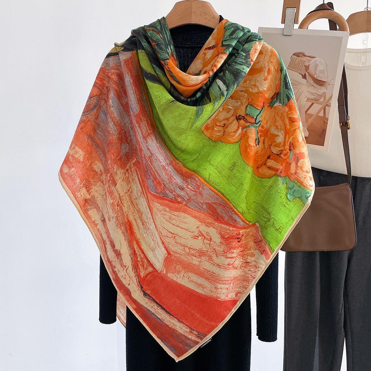Châle carré pour femme à motif - Vintage Fashion Build avis et prix