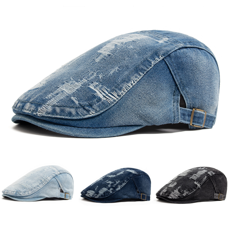 Béret en jean déchiré pour hom - Vintage Fashion Nz avis et prix