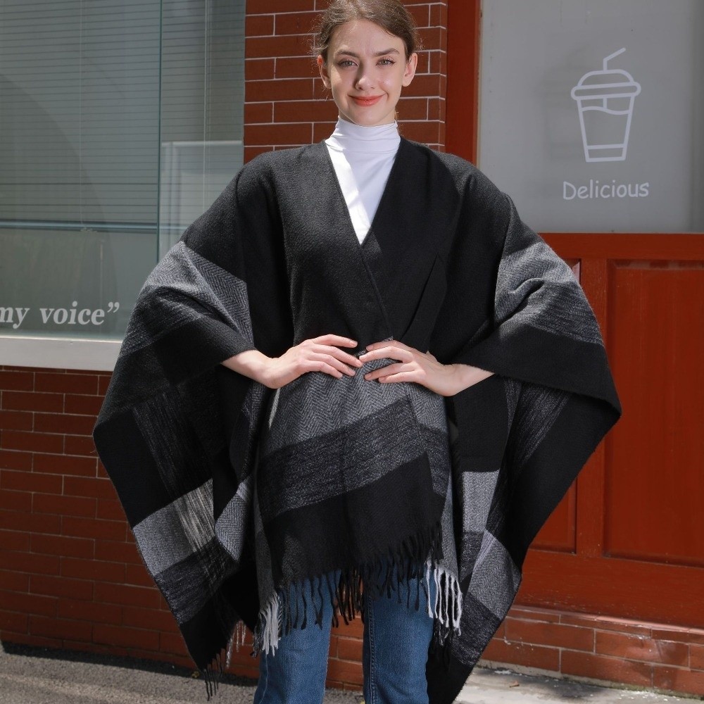 Manteau chaud à carreaux, châl - Vintage Fashion Rings For Women avis et prix