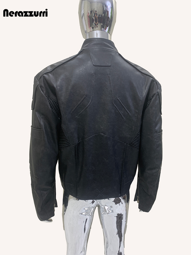 Blouson court en cuir PU noir  - Vintage Fashion Runway avis et prix