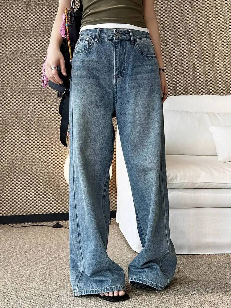 Nouveau Jean Gris Taille Haute - Vintage Fashion Build avis et prix