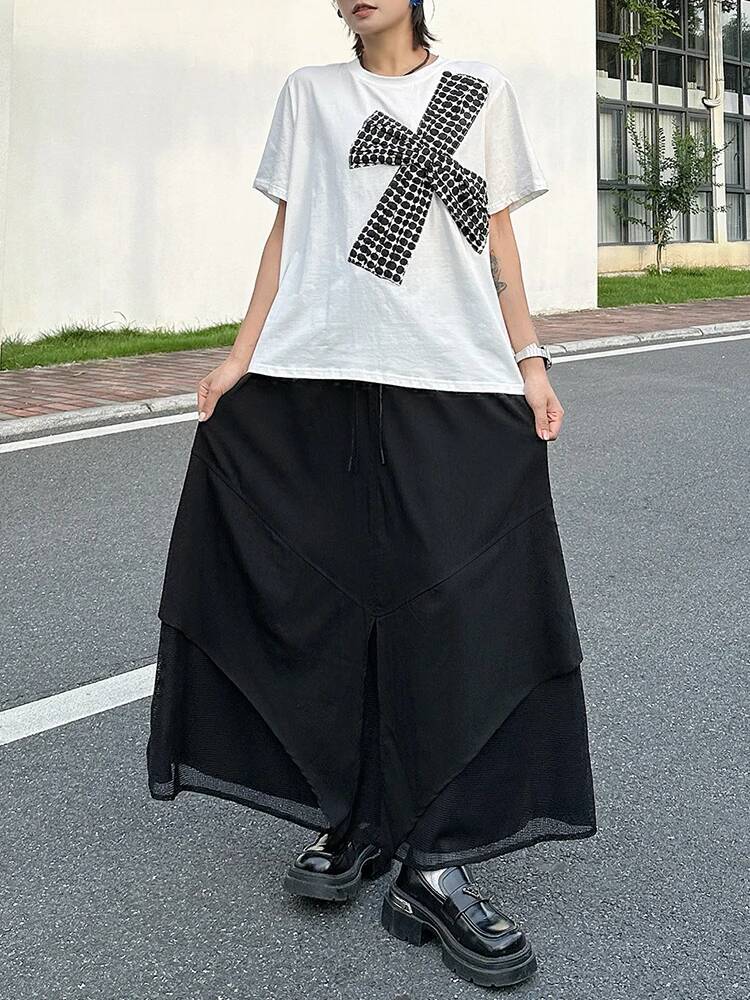 T-shirt blanc imprimé 3D à nœu - Vintage Fashion Build avis et prix