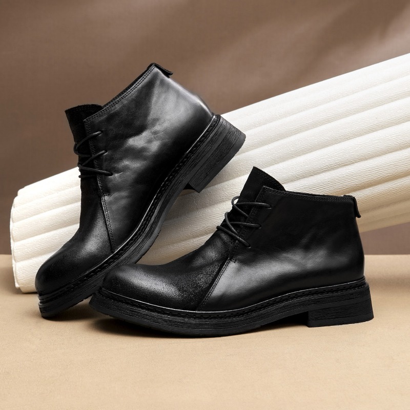 Bottes en cuir véritable vinta - Vintage Fashion In 2026 avis et prix