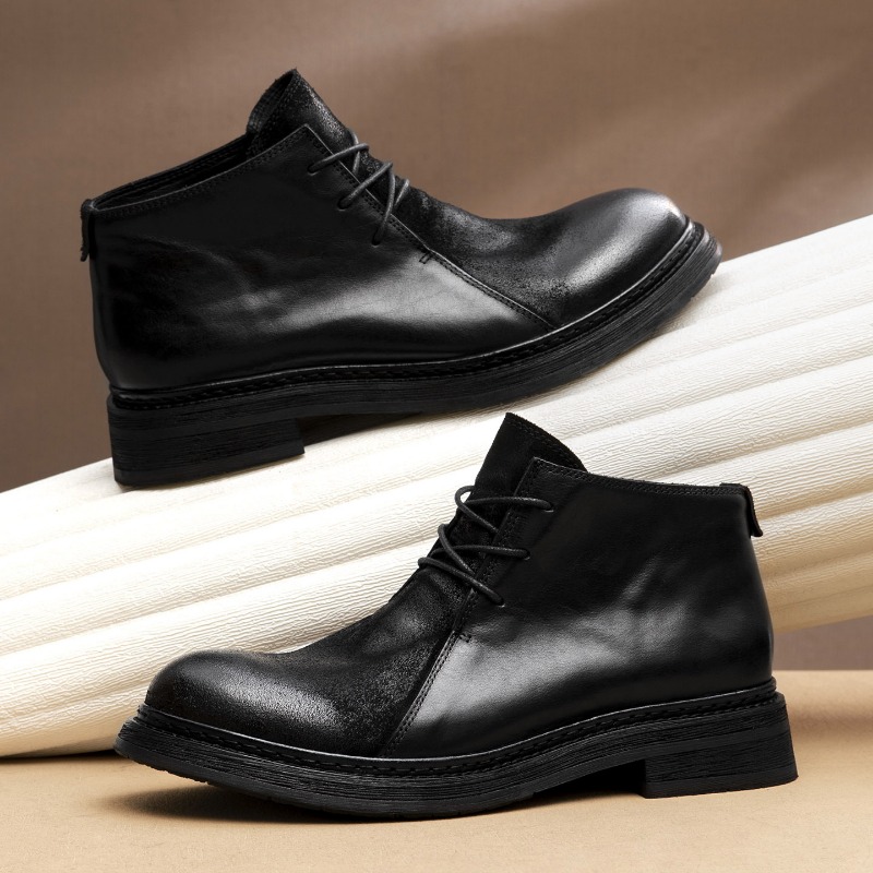 Bottes en cuir véritable vinta - Vintage Fashion In 2026 avis et prix